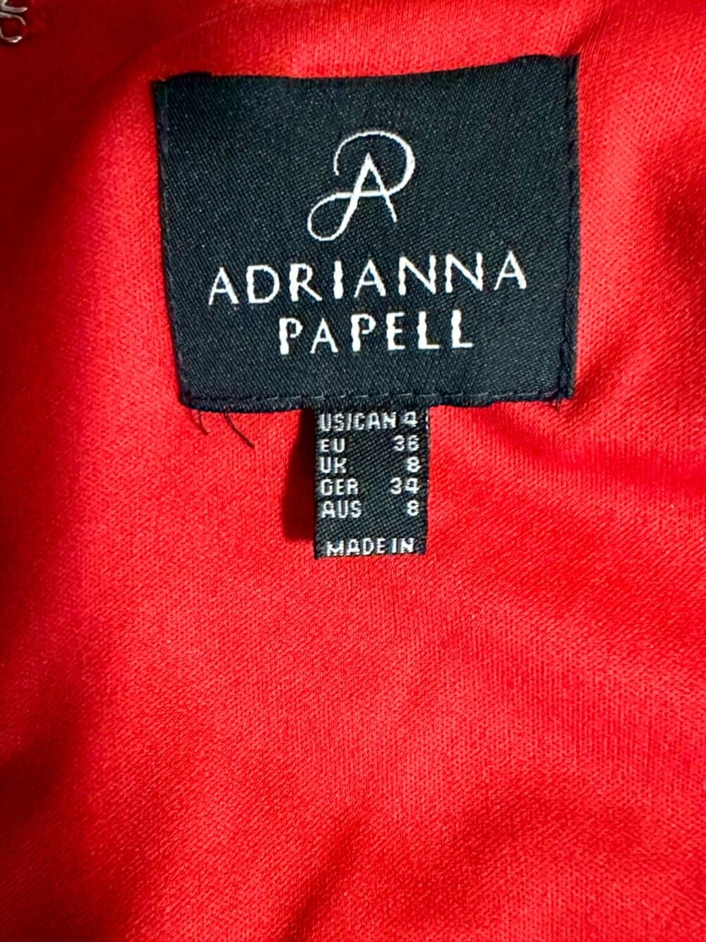 Adrianna Papell Coral Red Pleated Bodycon Sheath Dress Size 4 - Picture 5 of 11